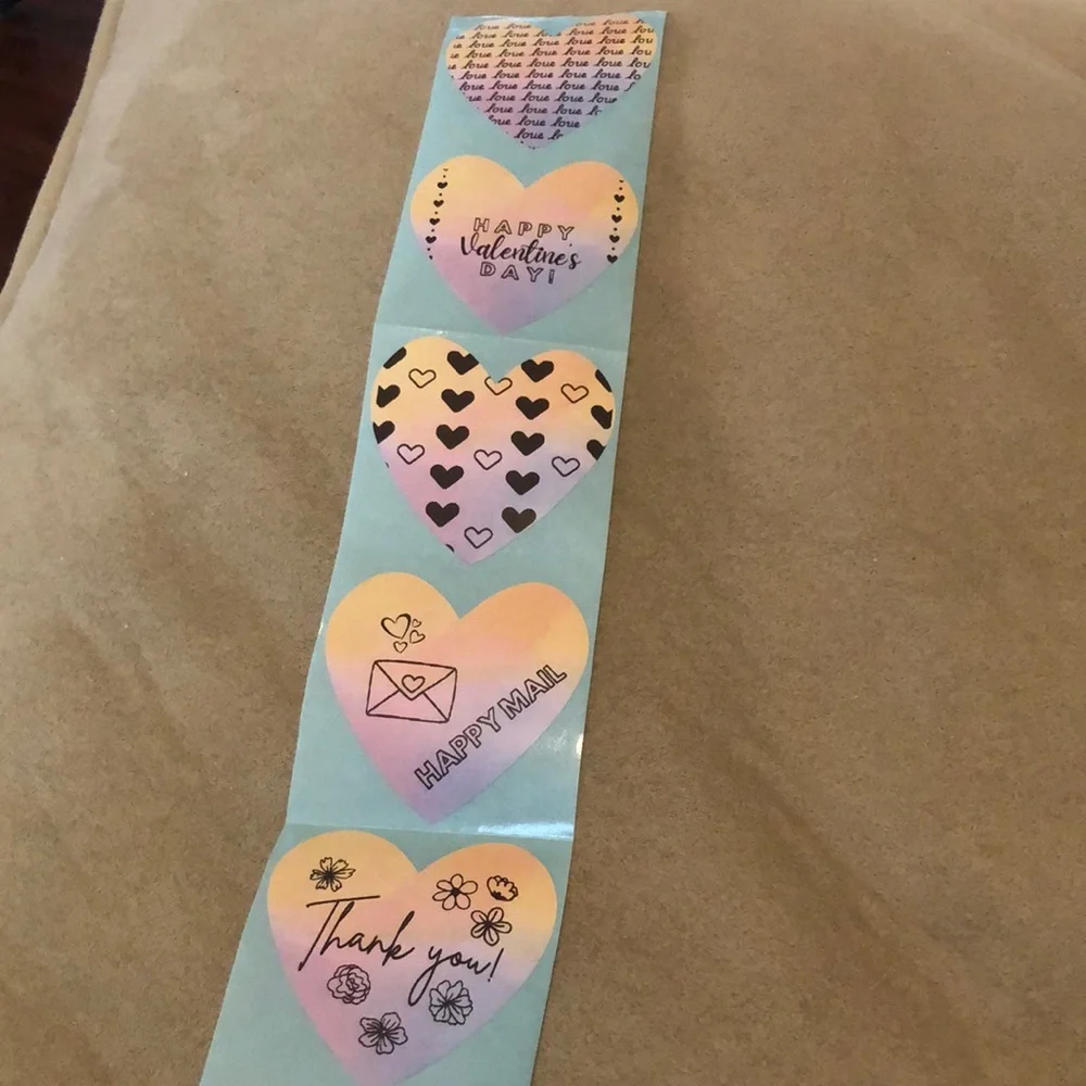 30 Custom Heart-Shaped Sticker Set